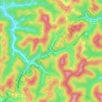 Mappa topografica Letter Gap, altitudine, rilievo