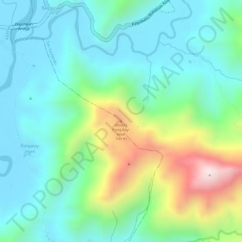 Mappa topografica Mount Pangalay-ayan, altitudine, rilievo