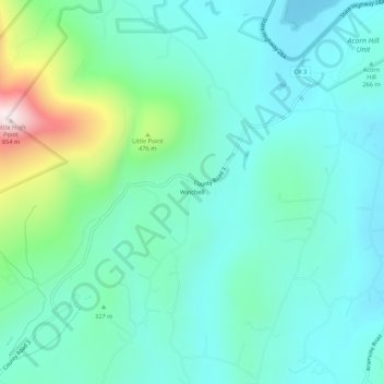 Mappa topografica Winchell, altitudine, rilievo