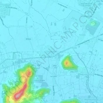 Mappa topografica San Biagio, altitudine, rilievo
