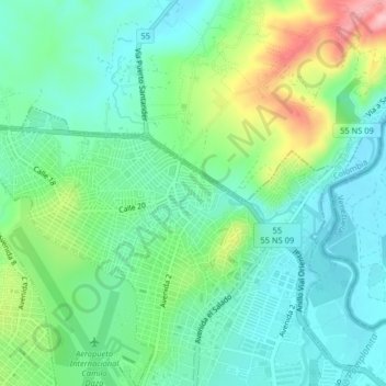 Mappa topografica La Concordia, altitudine, rilievo