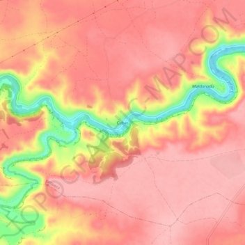 Mappa topografica Cubas, altitudine, rilievo