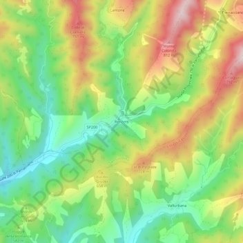Mappa topografica Renzetti, altitudine, rilievo
