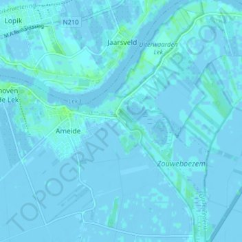 Mappa topografica Sluis, altitudine, rilievo