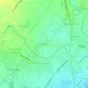 Mappa topografica Amparo, altitudine, rilievo