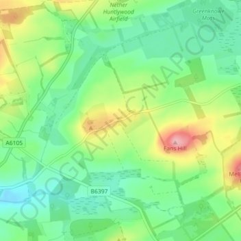 Mappa topografica Fans, altitudine, rilievo