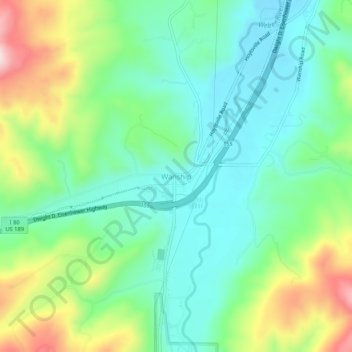 Mappa topografica Wanship, altitudine, rilievo