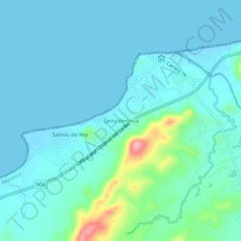 Mappa topografica Santa Verónica, altitudine, rilievo