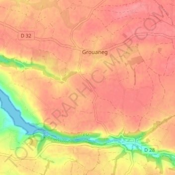 Mappa topografica Le Cosquer, altitudine, rilievo