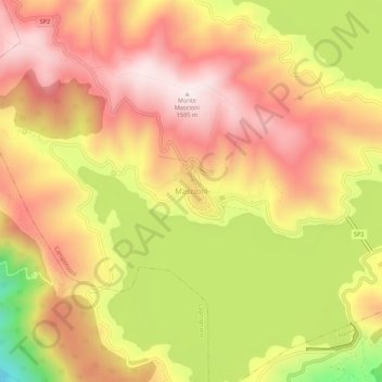 Mappa topografica Mascioni, altitudine, rilievo