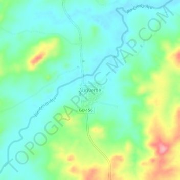 Mappa topografica Auriverde, altitudine, rilievo