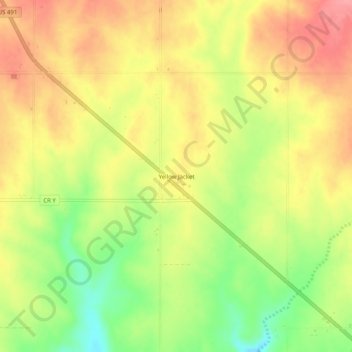 Mappa topografica Yellow Jacket, altitudine, rilievo