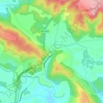 Mappa topografica Nagzar, altitudine, rilievo