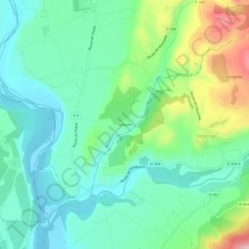 Mappa topografica Valauris, altitudine, rilievo