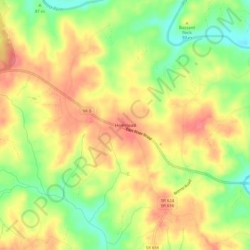 Mappa topografica Holmhead, altitudine, rilievo