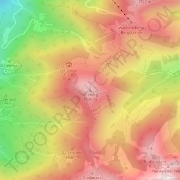 Mappa topografica Setzberg, altitudine, rilievo
