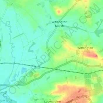 Mappa topografica Nunnington, altitudine, rilievo