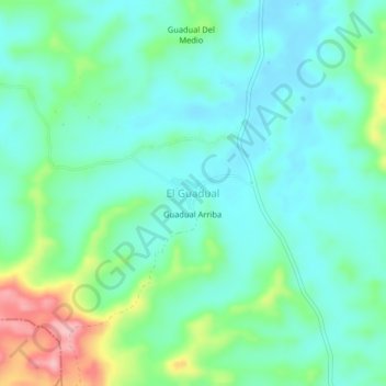 Mappa topografica El Guadual, altitudine, rilievo