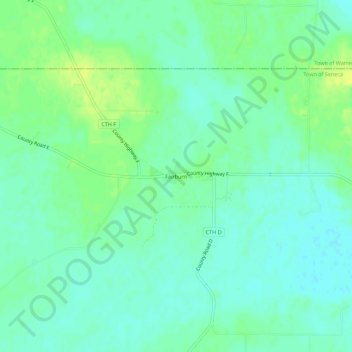 Mappa topografica Fairburn, altitudine, rilievo