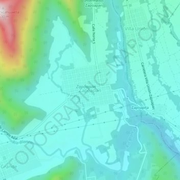 Mappa topografica Zapoapan, altitudine, rilievo