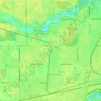 Mappa topografica Vulcan, altitudine, rilievo