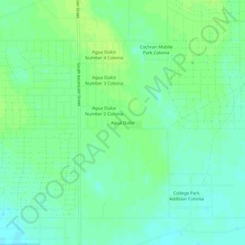 Mappa topografica Agua Dulce, altitudine, rilievo