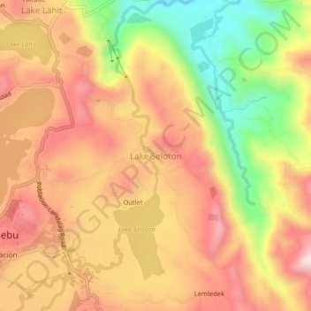 Mappa topografica Lake Seloton, altitudine, rilievo