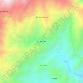 Mappa topografica La Pastora, altitudine, rilievo