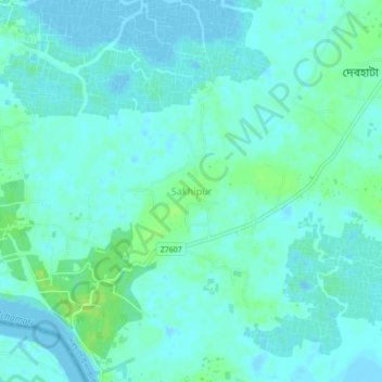 Mappa topografica Sakhipur, altitudine, rilievo