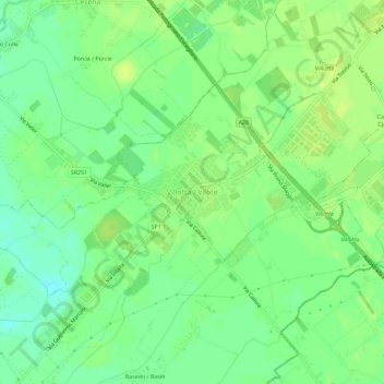 Mappa topografica Villotta, altitudine, rilievo