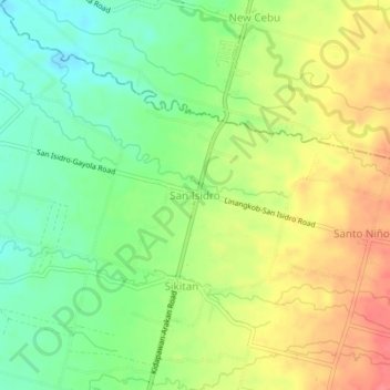 Mappa topografica San Isidro, altitudine, rilievo