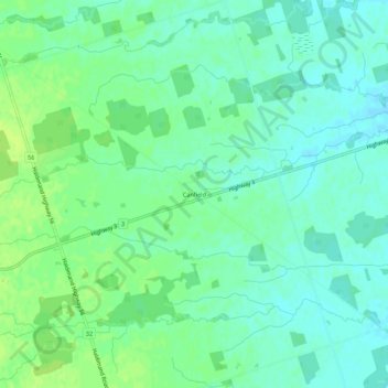 Mappa topografica Canfield, altitudine, rilievo