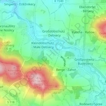 Mappa topografica Lehn, altitudine, rilievo