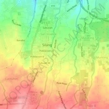 Mappa topografica Iba, altitudine, rilievo