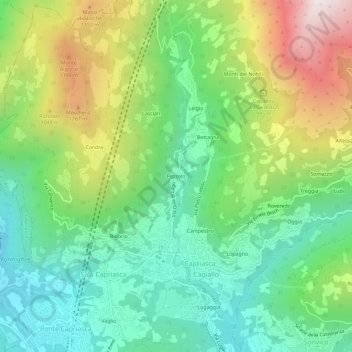 Mappa topografica Pezzolo, altitudine, rilievo