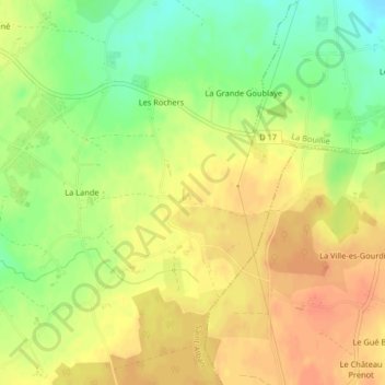 Mappa topografica Grogne, altitudine, rilievo