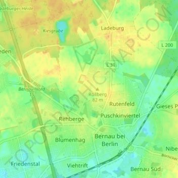 Mappa topografica Kirschgarten, altitudine, rilievo