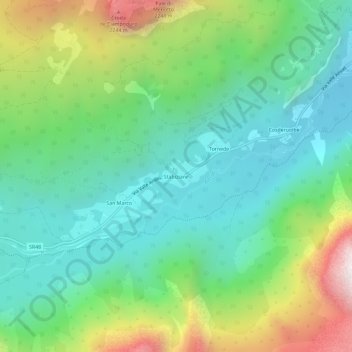 Mappa topografica Stabiziane, altitudine, rilievo