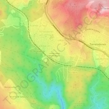 Mappa topografica Urbanización Montealegría, altitudine, rilievo