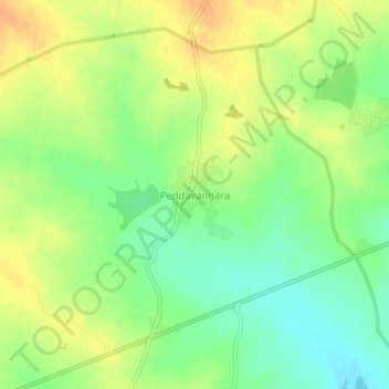 Mappa topografica Peddavangara, altitudine, rilievo