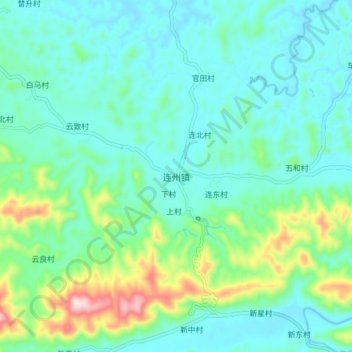 Mappa topografica 连州镇, altitudine, rilievo