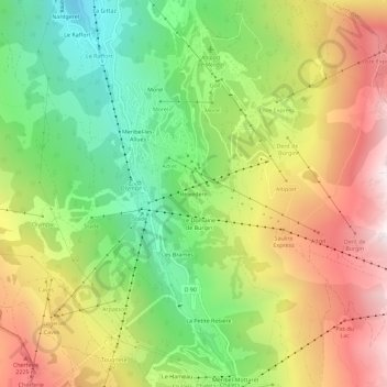 Mappa topografica Belvedere, altitudine, rilievo
