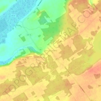 Mappa topografica Demorestville, altitudine, rilievo