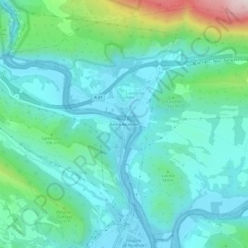 Mappa topografica Barrio Asunción, altitudine, rilievo