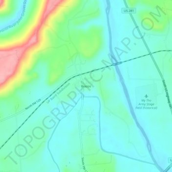 Mappa topografica Brazos, altitudine, rilievo