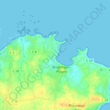 Mappa topografica Moabren, altitudine, rilievo