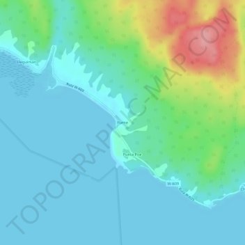 Mappa topografica Purne, altitudine, rilievo