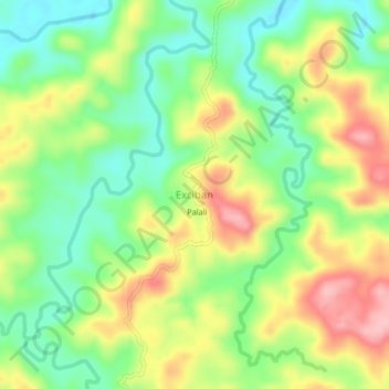 Mappa topografica Exciban, altitudine, rilievo