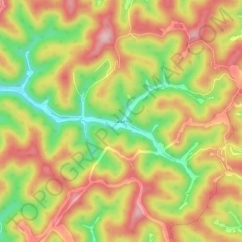 Mappa topografica Coburn, altitudine, rilievo
