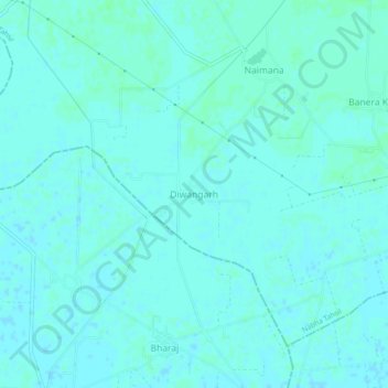 Mappa topografica Diwangarh, altitudine, rilievo